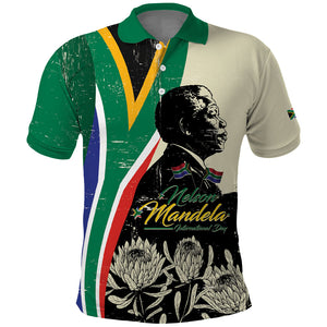 Personalized Nelson Mandela Day Polo Shirt South Africa Vintage Stylized