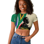 Personalized Nelson Mandela Day Raglan Cropped T shirt South Africa Vintage Stylized