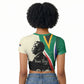 Personalized Nelson Mandela Day Raglan Cropped T shirt South Africa Vintage Stylized