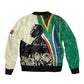 Personalized Nelson Mandela Day Sleeve Zip Bomber Jacket South Africa Vintage Stylized