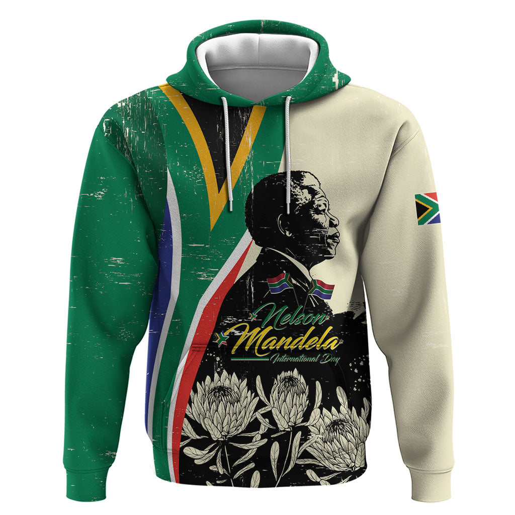 Personalized Nelson Mandela Day Zip Hoodie South Africa Vintage Stylized