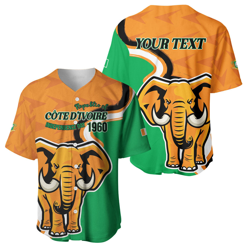 Personalised Ivory Coast August 7th 1960 Baseball Jersey Happy Independence Day