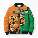 Personalised Ivory Coast August 7th 1960 Bomber Puffer Jacket Happy Independence Day