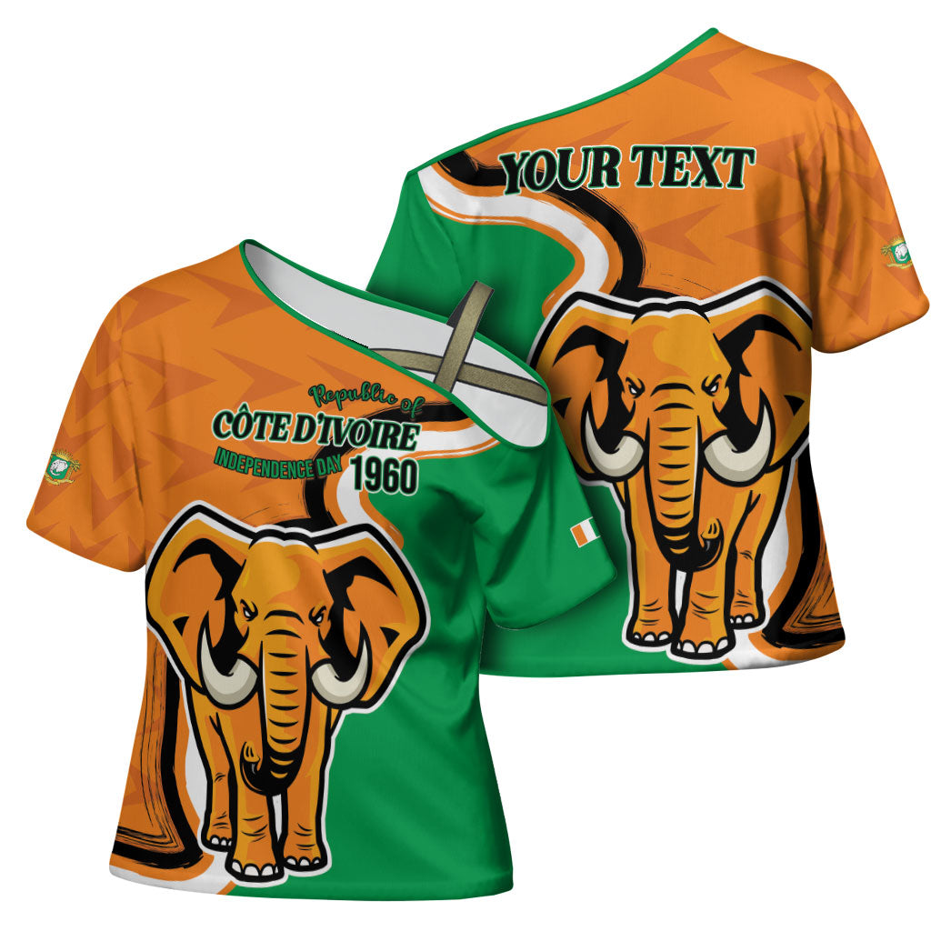 Personalised Ivory Coast August 7th 1960 Cross Shoulder Shirt Happy Independence Day