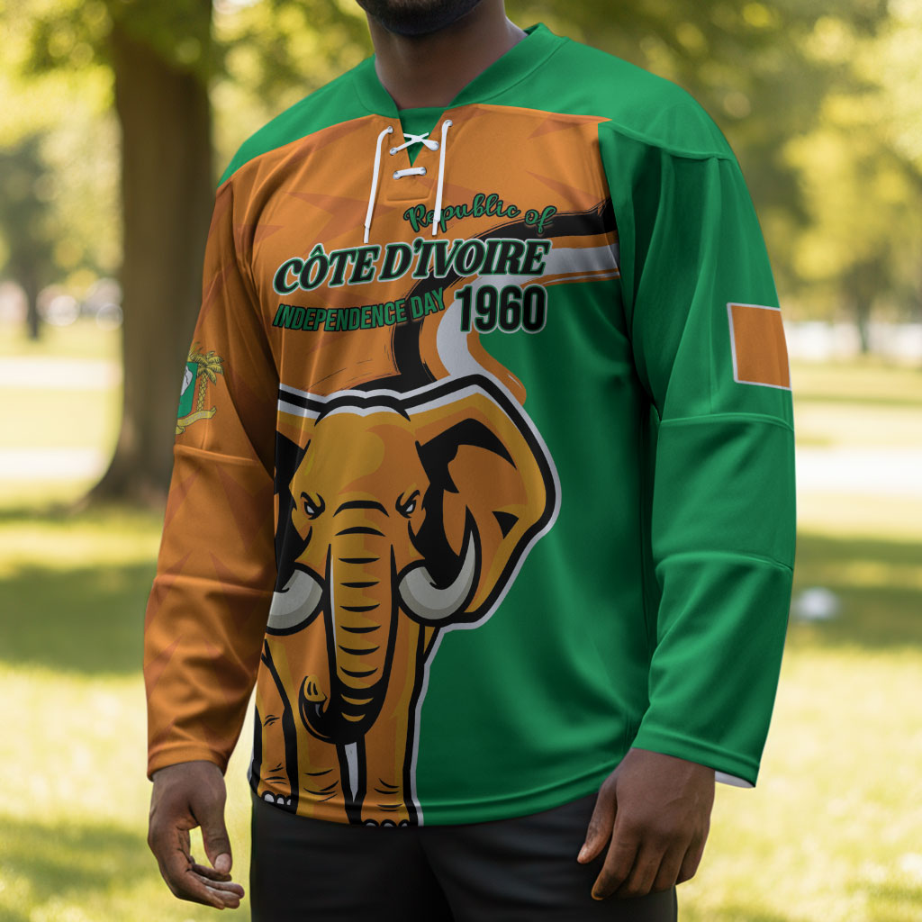 Personalised Ivory Coast August 7th 1960 Hockey Jersey Happy Independence Day