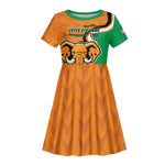 Personalised Ivory Coast August 7th 1960 Kid Short Sleeve Dress Happy Independence Day