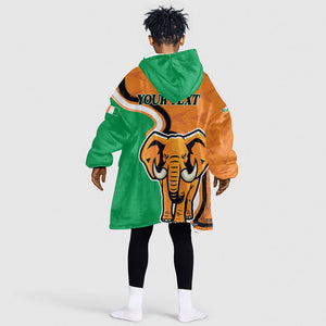 Personalised Ivory Coast August 7th 1960 Kid Wearable Blanket Hoodie Happy Independence Day