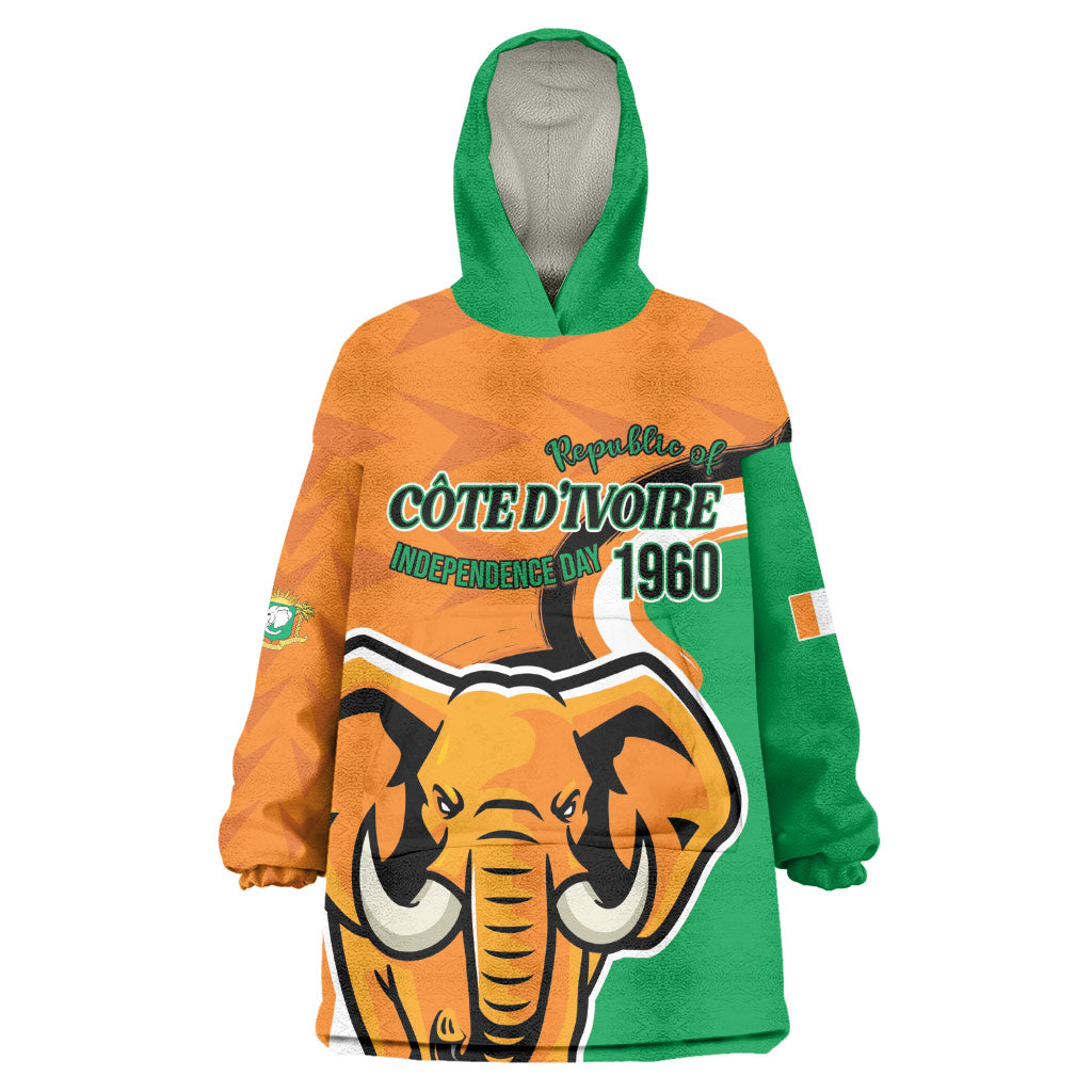 Personalised Ivory Coast August 7th 1960 Kid Wearable Blanket Hoodie Happy Independence Day