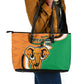 Ivory Coast August 7th 1960 Leather Tote Bag Happy Independence Day