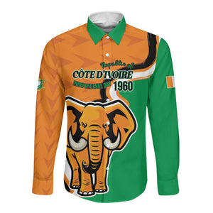 Personalised Ivory Coast August 7th 1960 Long Sleeve Button Shirt Happy Independence Day