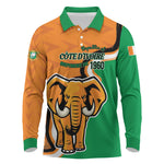 Personalised Ivory Coast August 7th 1960 Long Sleeve Polo Shirt Happy Independence Day