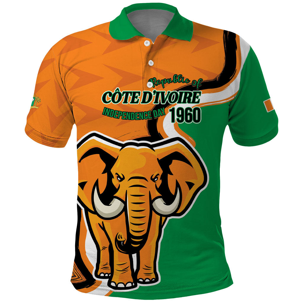 Personalised Ivory Coast August 7th 1960 Polo Shirt Happy Independence Day