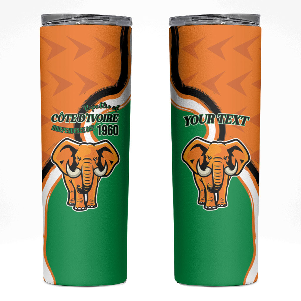 Personalised Ivory Coast August 7th 1960 Skinny Tumbler Happy Independence Day
