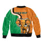 Personalised Ivory Coast August 7th 1960 Sleeve Zip Bomber Jacket Happy Independence Day