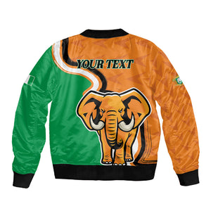 Personalised Ivory Coast August 7th 1960 Sleeve Zip Bomber Jacket Happy Independence Day