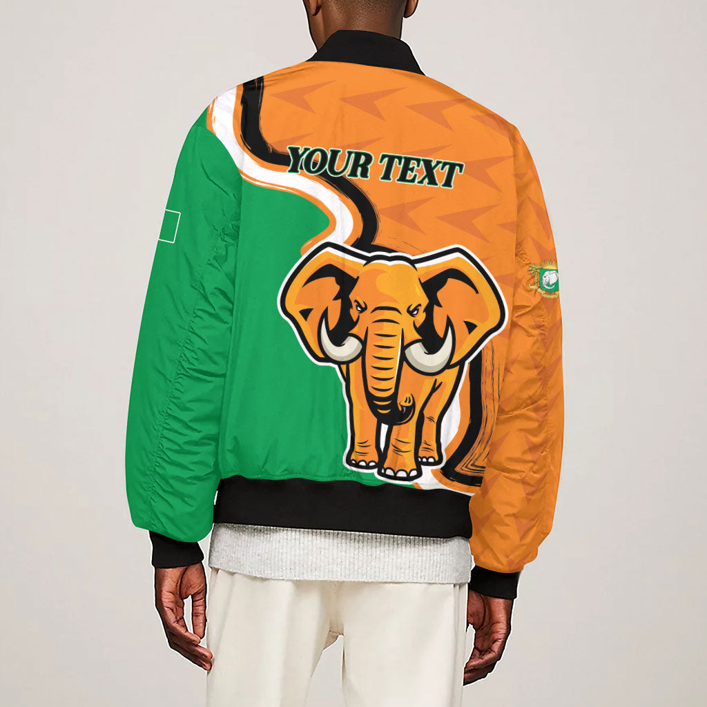 Personalised Ivory Coast August 7th 1960 Sleeve Zip Bomber Jacket Happy Independence Day