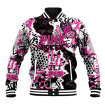 Personalized Pink Power Graffiti Baseball Jacket Breast Cancer Awareness - African Pride