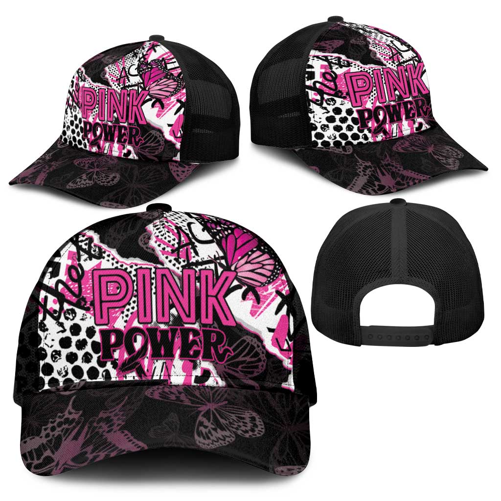 Pink Power Graffiti Baseball Net Cap Breast Cancer Awareness - African Pride