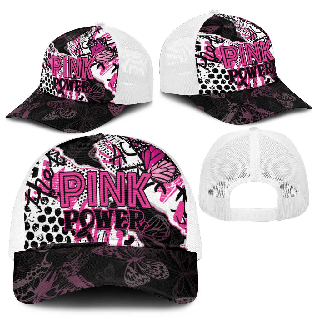 Pink Power Graffiti Baseball Net Cap Breast Cancer Awareness - African Pride