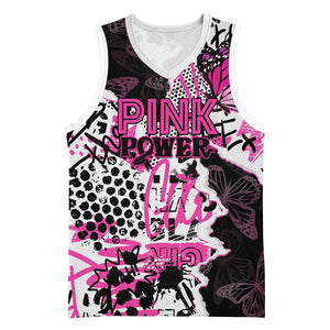Personalized Pink Power Graffiti Basketball Jersey Breast Cancer Awareness - African Pride