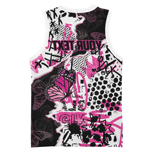 Personalized Pink Power Graffiti Basketball Jersey Breast Cancer Awareness - African Pride