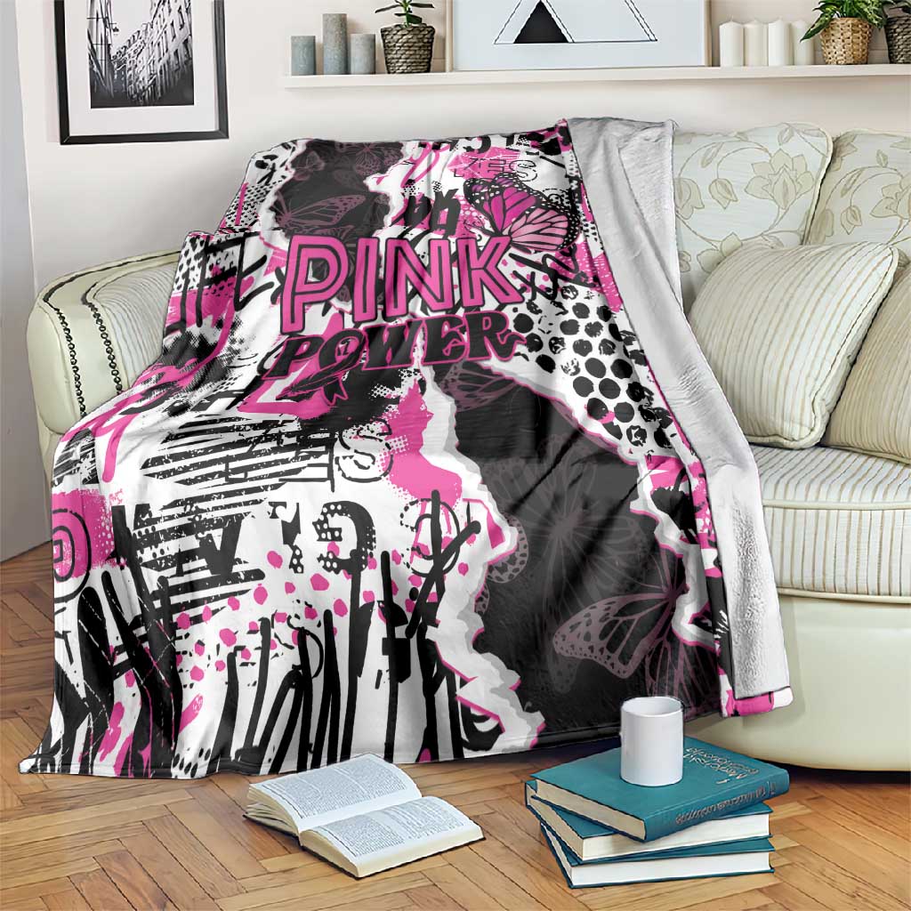 Pink Power Graffiti Blanket Breast Cancer Awareness - African Pride