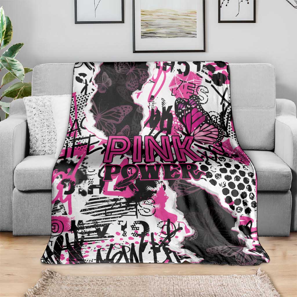 Pink Power Graffiti Blanket Breast Cancer Awareness - African Pride