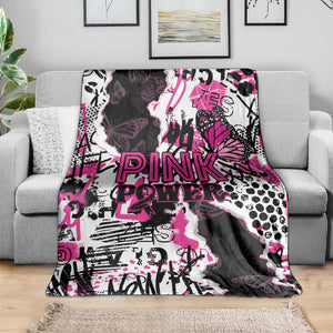 Pink Power Graffiti Blanket Breast Cancer Awareness - African Pride