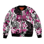 Personalized Pink Power Graffiti Bomber Jacket Breast Cancer Awareness - African Pride