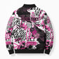 Personalized Pink Power Graffiti Bomber Puffer Jacket Breast Cancer Awareness