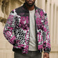 Personalized Pink Power Graffiti Bomber Puffer Jacket Breast Cancer Awareness