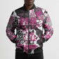 Personalized Pink Power Graffiti Bomber Puffer Jacket Breast Cancer Awareness