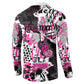 Personalized Pink Power Graffiti Button Sweatshirt Breast Cancer Awareness