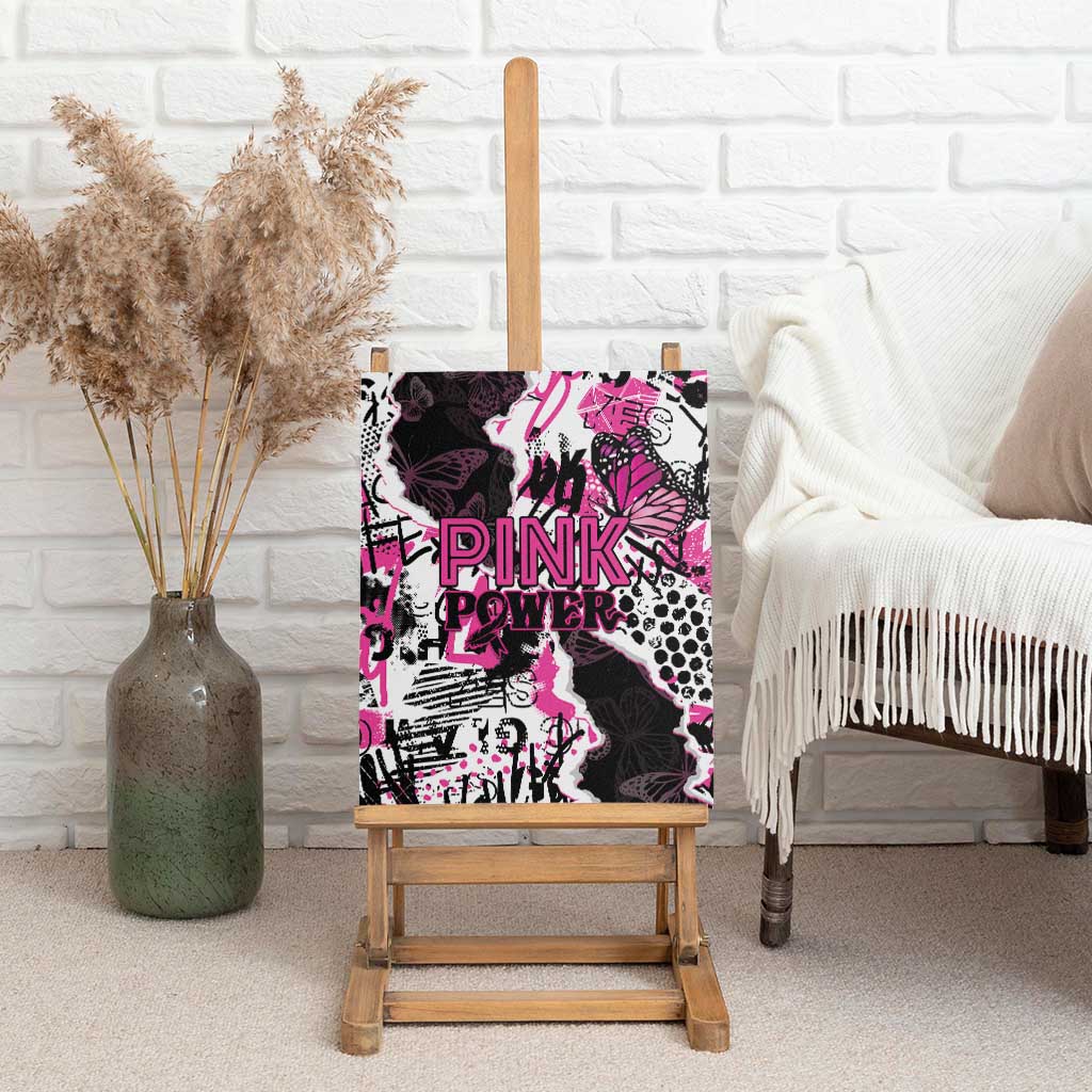 Pink Power Graffiti Canvas Wall Art Breast Cancer Awareness - African Pride