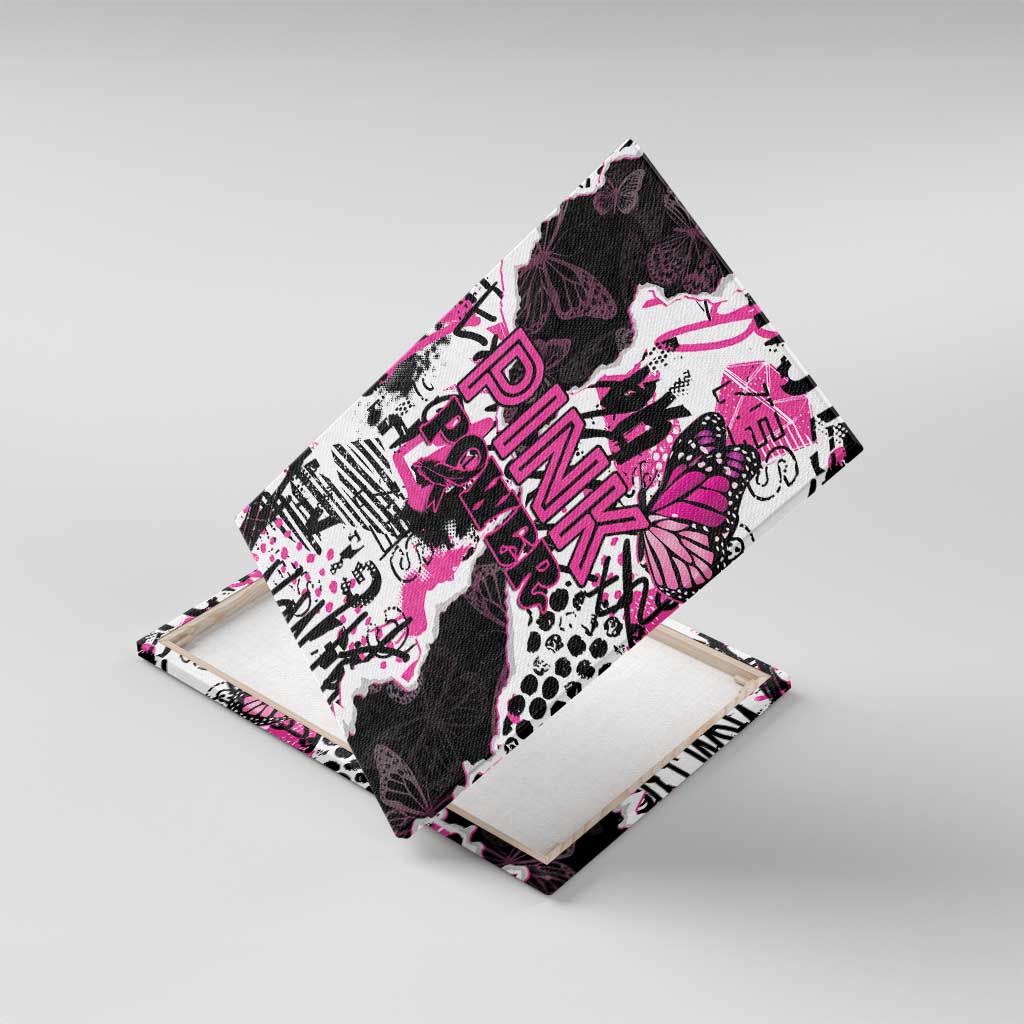 Pink Power Graffiti Canvas Wall Art Breast Cancer Awareness - African Pride