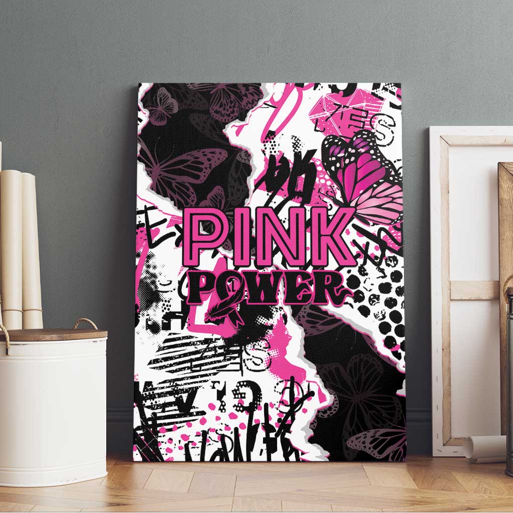 Pink Power Graffiti Canvas Wall Art Breast Cancer Awareness - African Pride