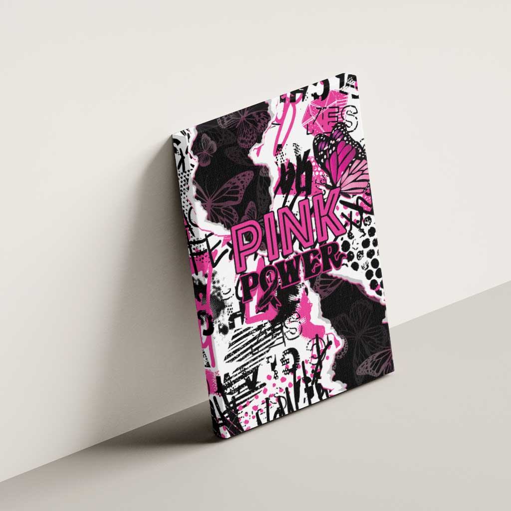 Pink Power Graffiti Canvas Wall Art Breast Cancer Awareness - African Pride