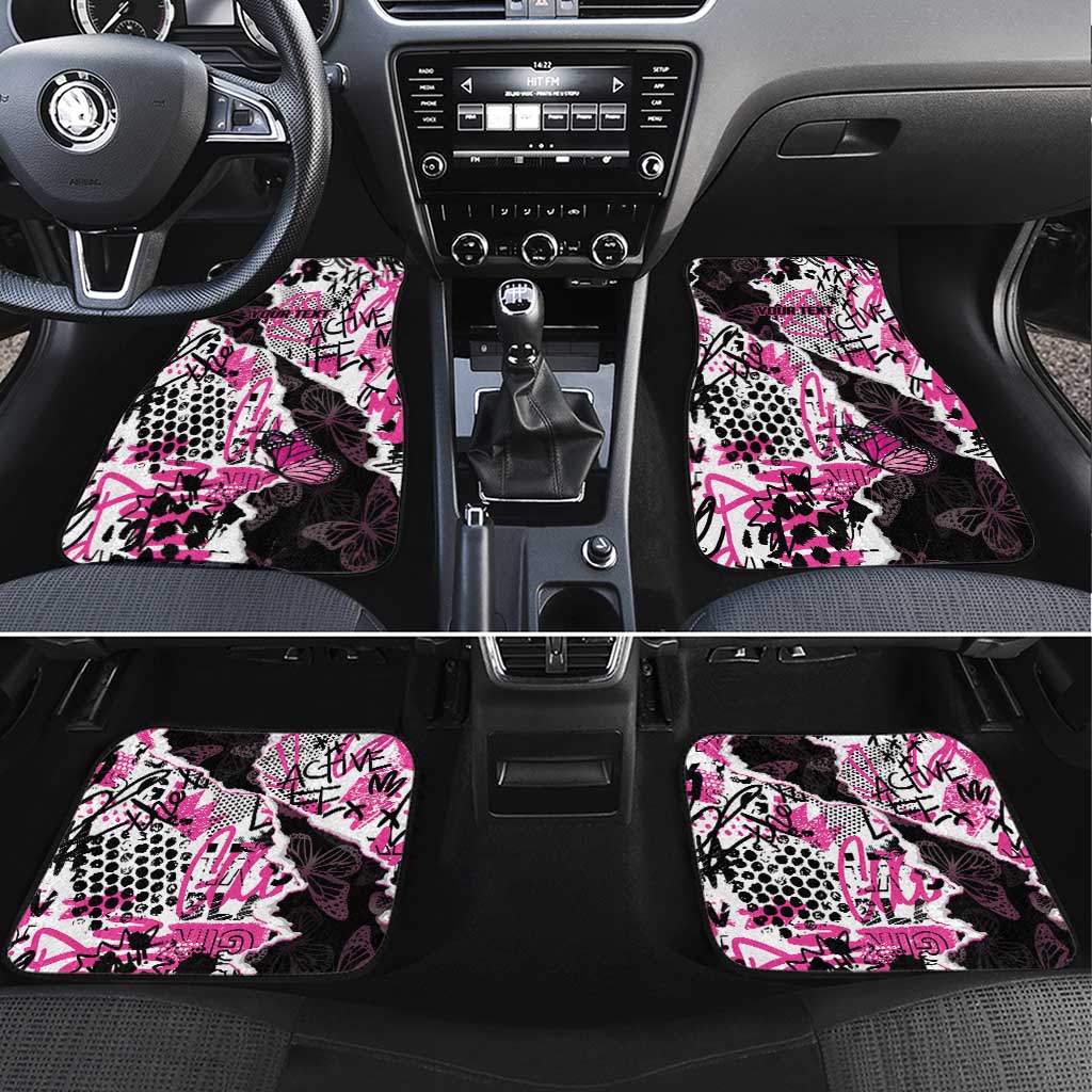 Pink Power Graffiti Car Mats Breast Cancer Awareness - African Pride