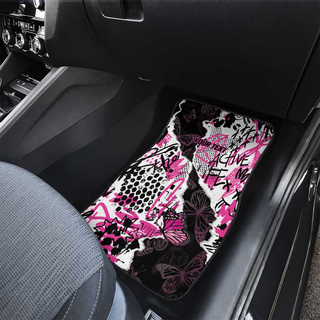 Pink Power Graffiti Car Mats Breast Cancer Awareness - African Pride