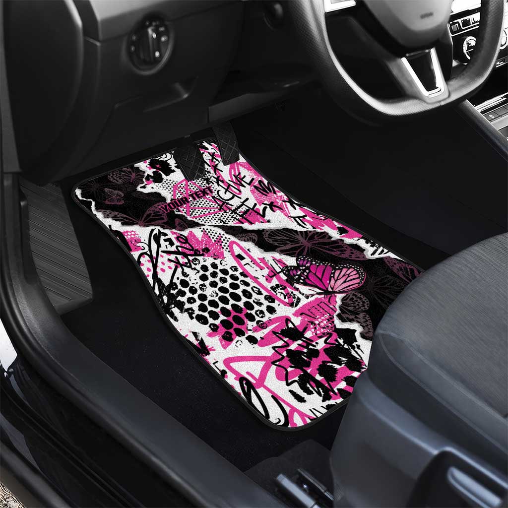Pink Power Graffiti Car Mats Breast Cancer Awareness - African Pride