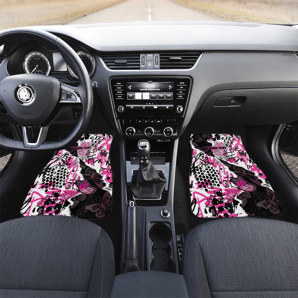 Pink Power Graffiti Car Mats Breast Cancer Awareness - African Pride