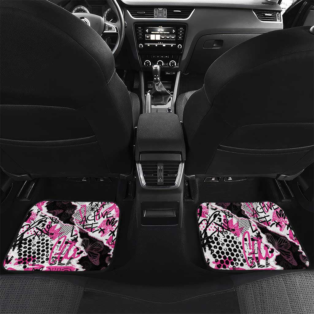 Pink Power Graffiti Car Mats Breast Cancer Awareness - African Pride