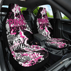 Pink Power Graffiti Car Seat Cover Breast Cancer Awareness - African Pride