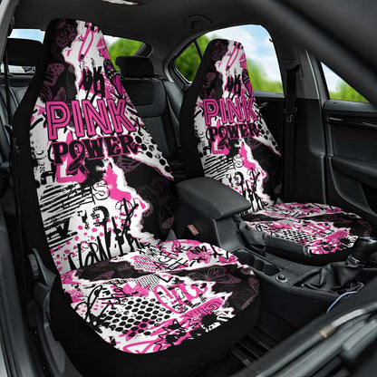 Pink Power Graffiti Car Seat Cover Breast Cancer Awareness - African Pride