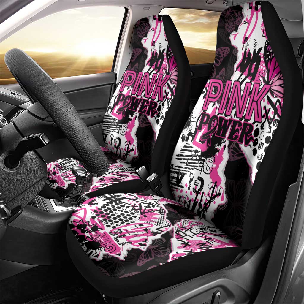 Pink Power Graffiti Car Seat Cover Breast Cancer Awareness - African Pride