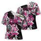 Personalized Pink Power Graffiti Cross Shoulder Shirt Breast Cancer Awareness