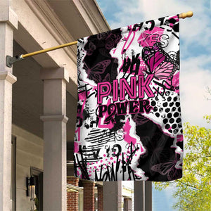 Pink Power Graffiti Garden Flag Breast Cancer Awareness - African Pride