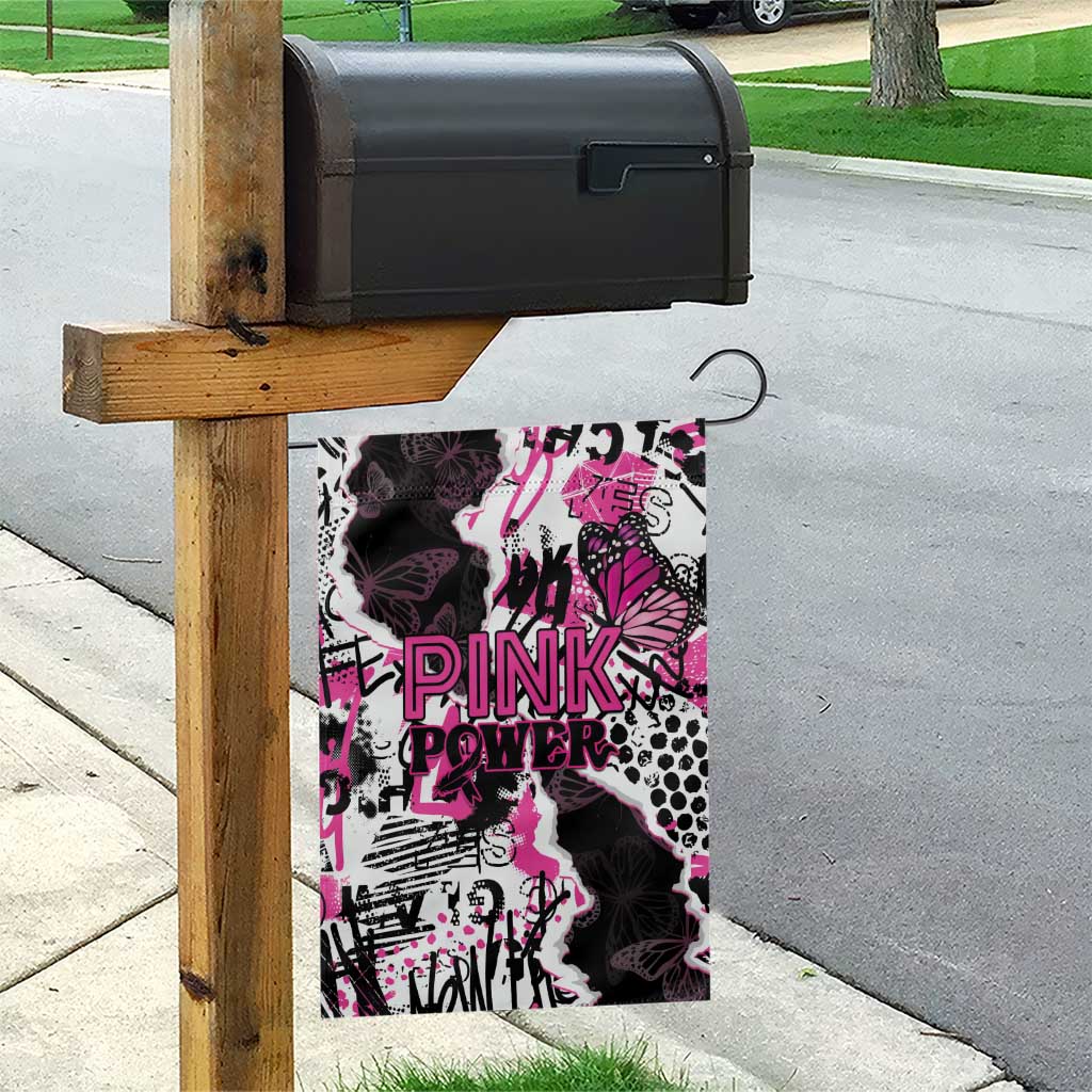 Pink Power Graffiti Garden Flag Breast Cancer Awareness - African Pride
