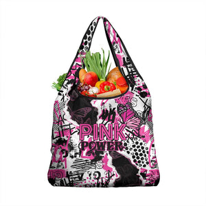Pink Power Graffiti Grocery Bag Breast Cancer Awareness - African Pride