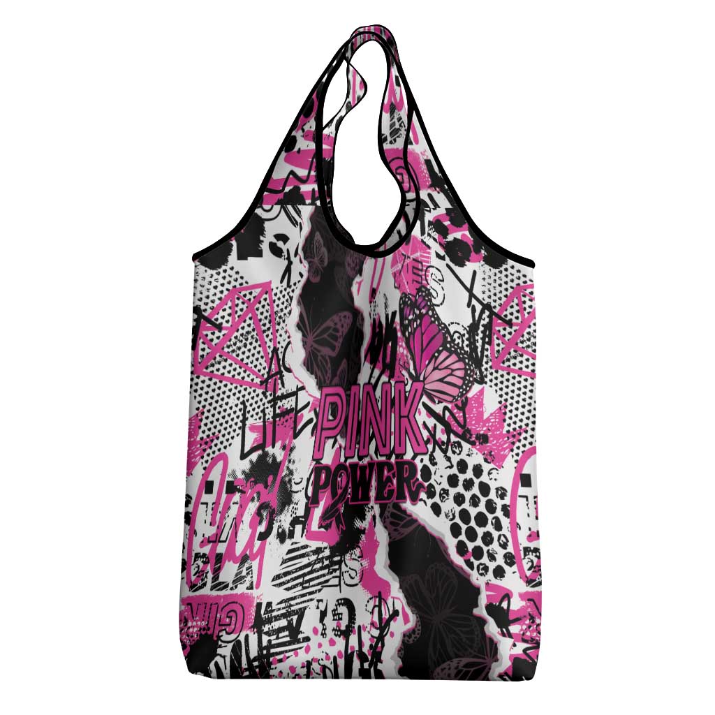 Pink Power Graffiti Grocery Bag Breast Cancer Awareness - African Pride